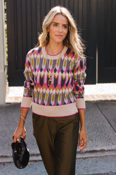 The Clementine Geo Pullover